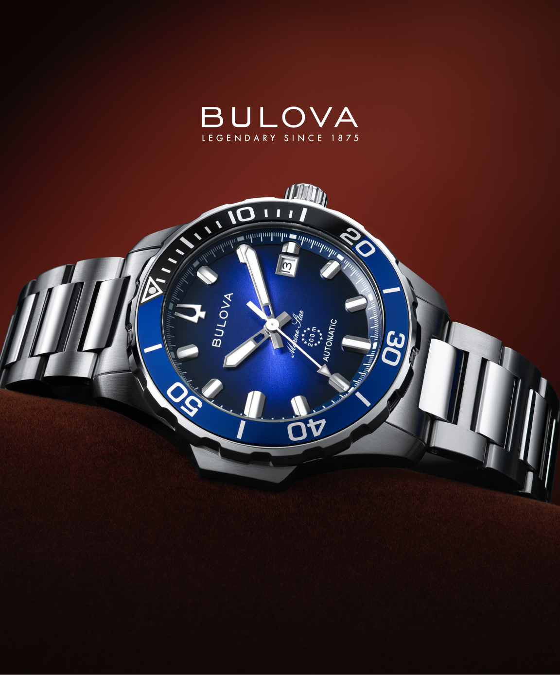 Relógio Bulova em destaque